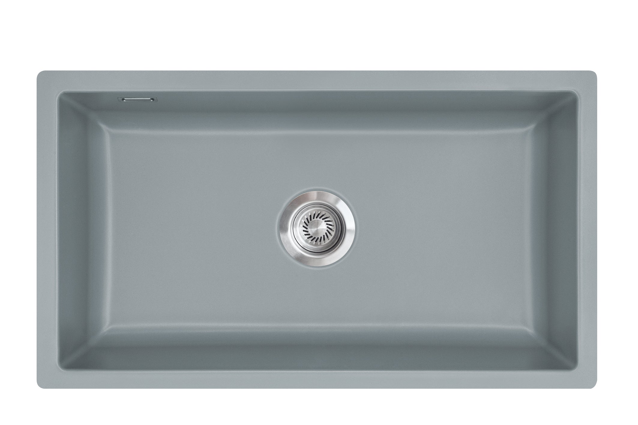 SYSTEMCERAM Einbauspüle Mera 80 F/o Titan 78 inkl. Excenterbetätigung, für 80 cm Schrankbreite, Spüle zum flächenbündigen Einbau ohne Hahnlochbank, inkl. 4 x Eckradien R 10 Flächenbündig keine Beckenlage 51700278