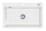 SYSTEMCERAM Einbauspüle Mera 80 F Grönland 12 inkl. Excenterbetätigung, für 80 cm Schrankbreite, Spüle zum flächenbündigen Einbau, inkl. 4 x Eckradien R 10 Auflage keine Beckenlage 55700212