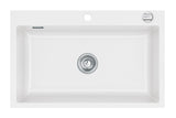 SYSTEMCERAM Einbauspüle Mera 80 F Polar 13 inkl. Excenterbetätigung, für 80 cm Schrankbreite, Spüle zum flächenbündigen Einbau, inkl. 4 x Eckradien R 10 Auflage keine Beckenlage 55700213