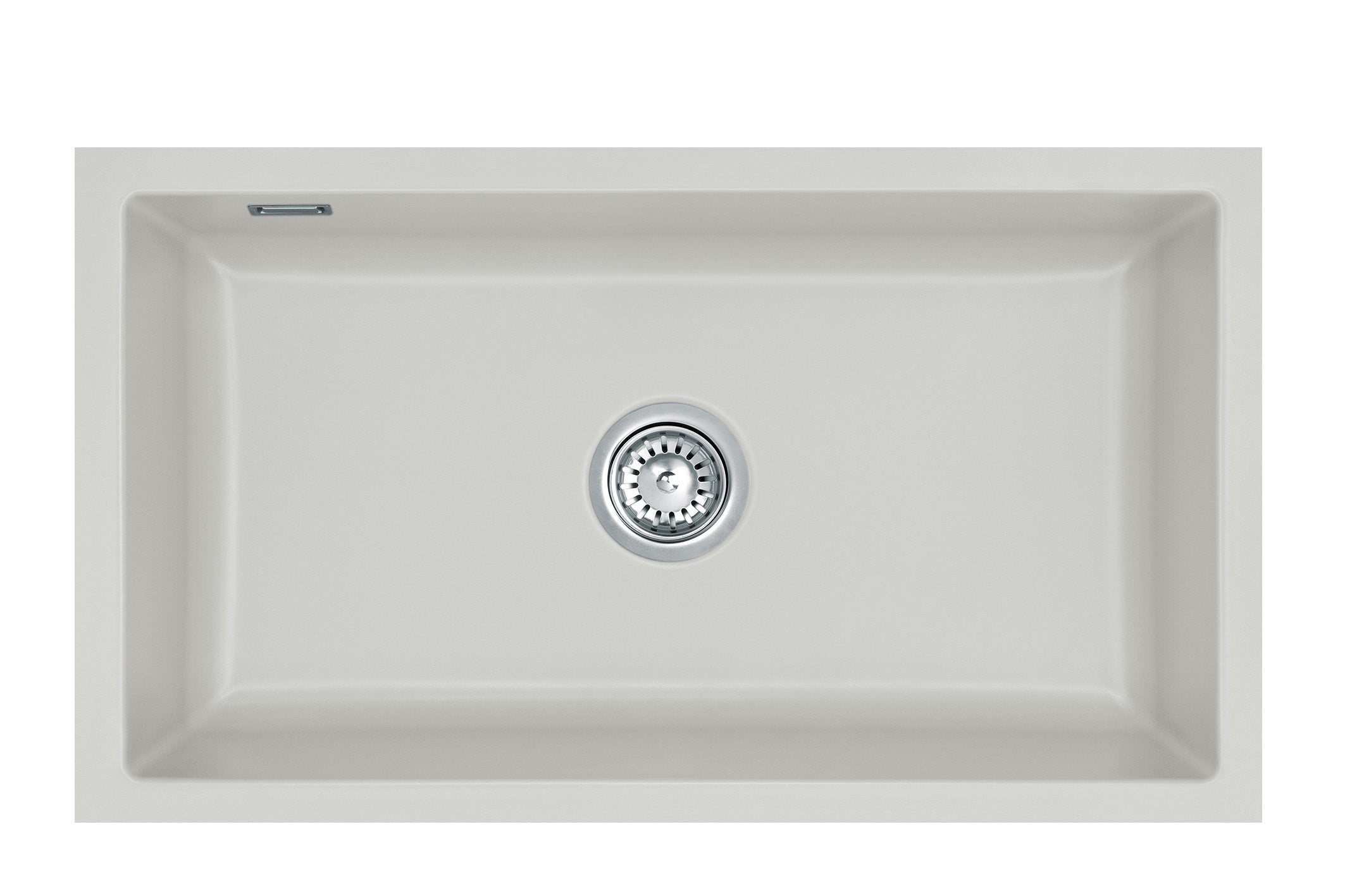 SYSTEMCERAM Einbauspüle Mera 80 U/g Alu 76 inkl. Excenterbetätigung, für 90 cm Schrankbreite, Spüle zum Unterbau mit geschliffener Oberseite Unterbau keine Beckenlage 54700276