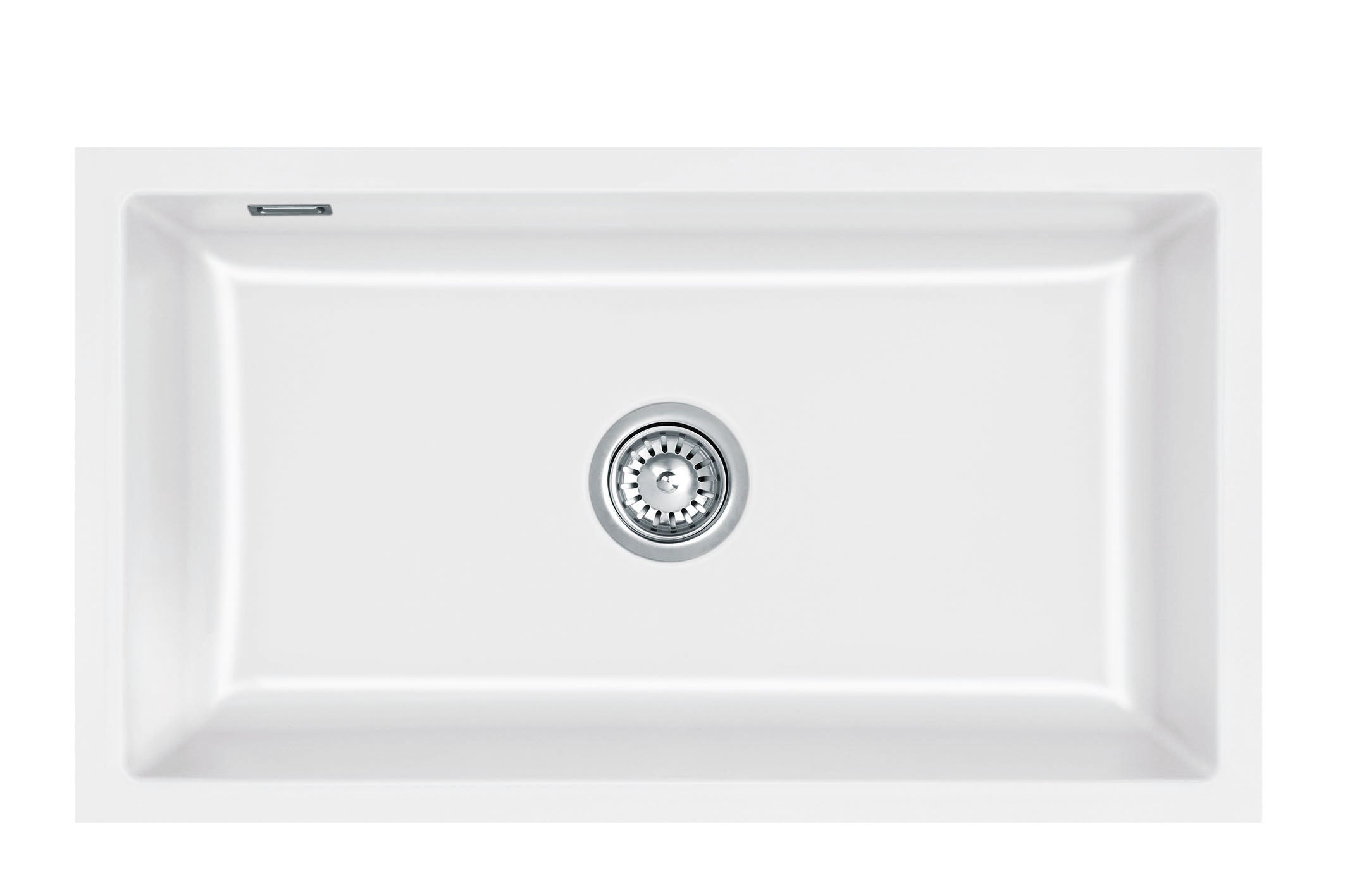 SYSTEMCERAM Einbauspüle Mera 80 U/g Grönland 12 inkl. Excenterbetätigung, für 90 cm Schrankbreite, Spüle zum Unterbau mit geschliffener Oberseite Unterbau keine Beckenlage 54700212