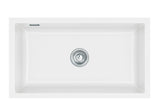 SYSTEMCERAM Einbauspüle Mera 80 U/g Polar 13 inkl. Excenterbetätigung, für 90 cm Schrankbreite, Spüle zum Unterbau mit geschliffener Oberseite Unterbau keine Beckenlage 54700213