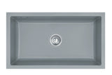 SYSTEMCERAM Einbauspüle Mera 80 U/g Titan 78 inkl. Excenterbetätigung, für 90 cm Schrankbreite, Spüle zum Unterbau mit geschliffener Oberseite Unterbau keine Beckenlage 54700278