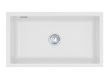 SYSTEMCERAM Einbauspüle Mera 80 U/g Satin 20 inkl. Excenterbetätigung, für 90 cm Schrankbreite, Spüle zum Unterbau mit geschliffener Oberseite Unterbau keine Beckenlage 54700220