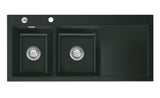 SYSTEMCERAM Einbauspüle Mera Double Be. Li. Eibe 56 inkl. Excenterbetätigung, für 80 cm Schrankbreite, Einbauspüle Auflage Becken links 50790256