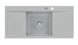 SYSTEMCERAM Einbauspüle Mera Middle F Titan 78 inkl. Excenterbetätigung, für 50 cm Schrankbreite, Spüle zum flächenbündigen Einbau, inkl. 4 x Eckradien R 10 Auflage keine Beckenlage 55730278