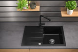 SYSTEMCERAM Einbauspüle Genea 75 Magnolie 10 inkl. Excenterbetätigung, für 50 cm Schrankbreite, reversibel einsetzbar, Einbauspüle Auflage reversibel 50900210