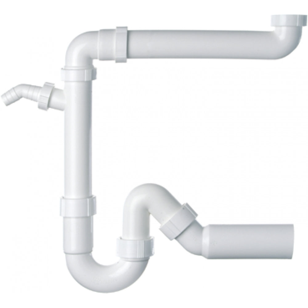 FRANKE Siphon 1 1/2 Zoll weiß, 1m Kunststoff 112.0006.412