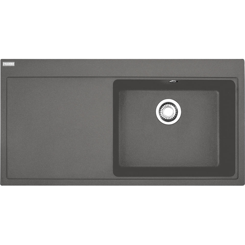 FRANKE Fragranitespüle MTG 611 Steingrau Druckknopf Edelstahl 114.0476.999