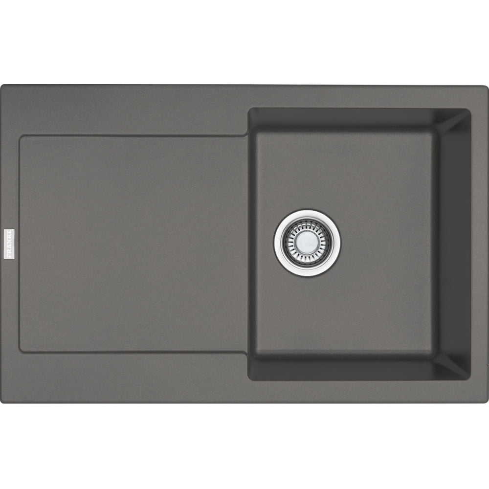 FRANKE Fragranitespüle MRG 611-78 Steingrau Druckknopf Edelstahl 114.0477.487