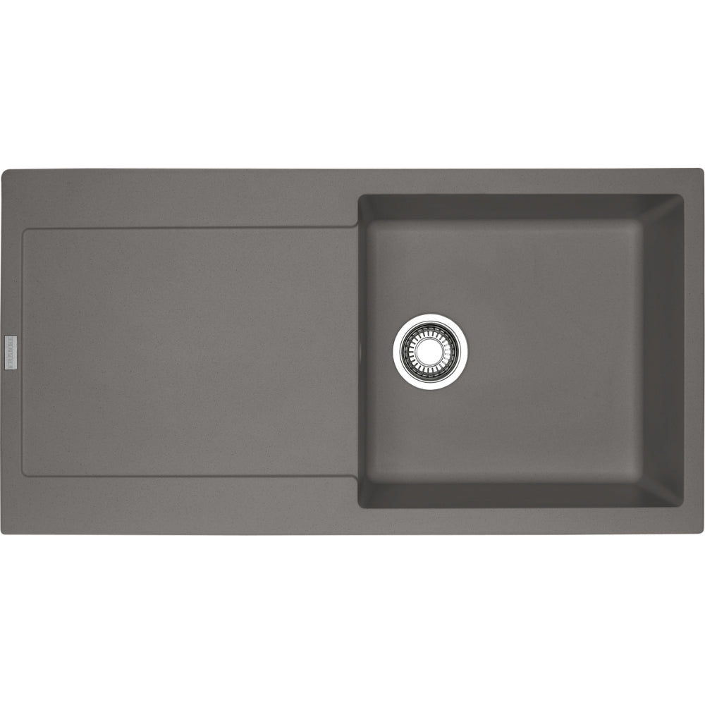 FRANKE Fragranitespüle MRG 611-97 Steingrau Druckknopf Edelstahl 114.0477.355