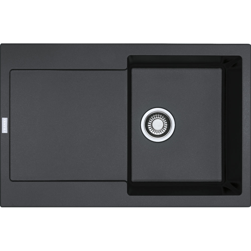 FRANKE Fragranitespüle MRG 611-78 Onyx Druckknopf Edelstahl 114.0477.485