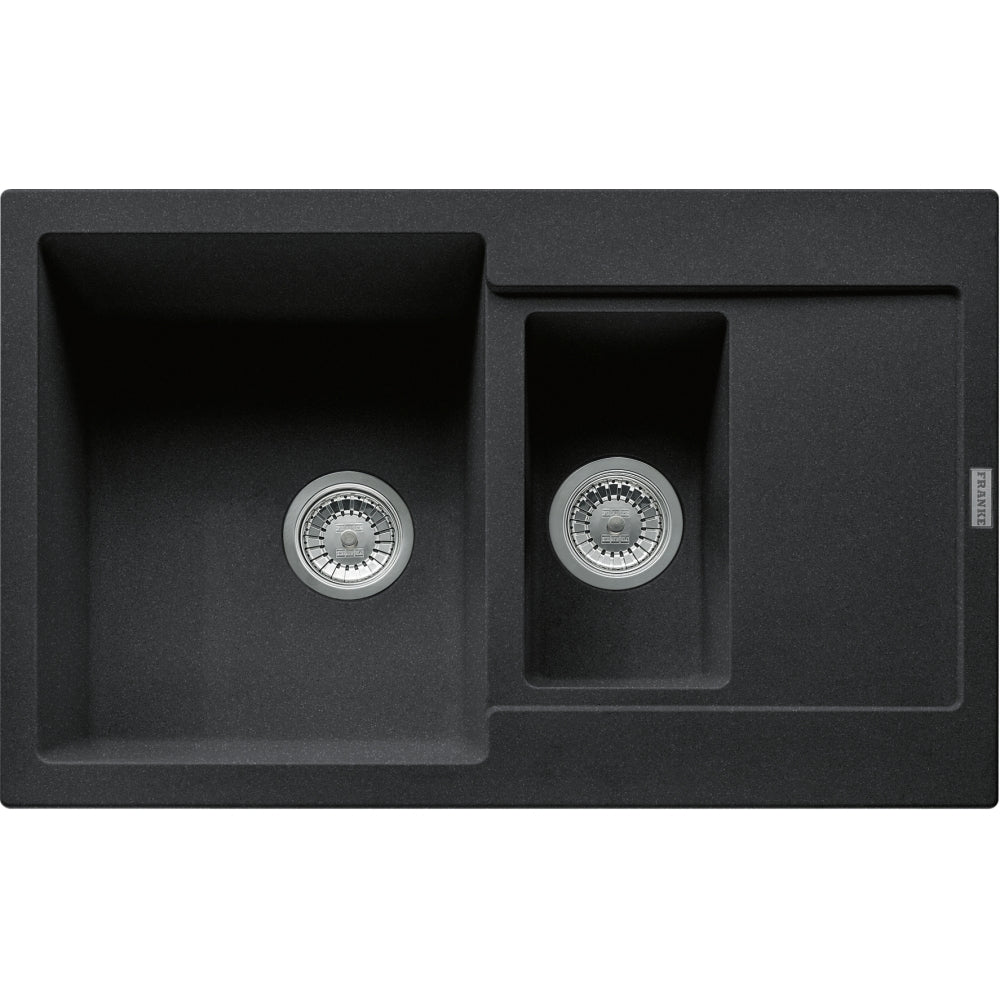 FRANKE Fragranitespüle MRG 651-78 Onyx Druckknopf Edelstahl 114.0477.282
