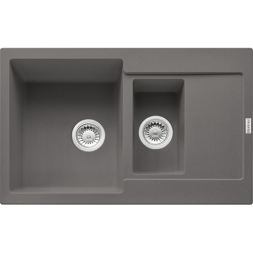 FRANKE Fragranitespüle MRG 651-78 Steingrau Druckknopf Edelstahl 114.0477.302