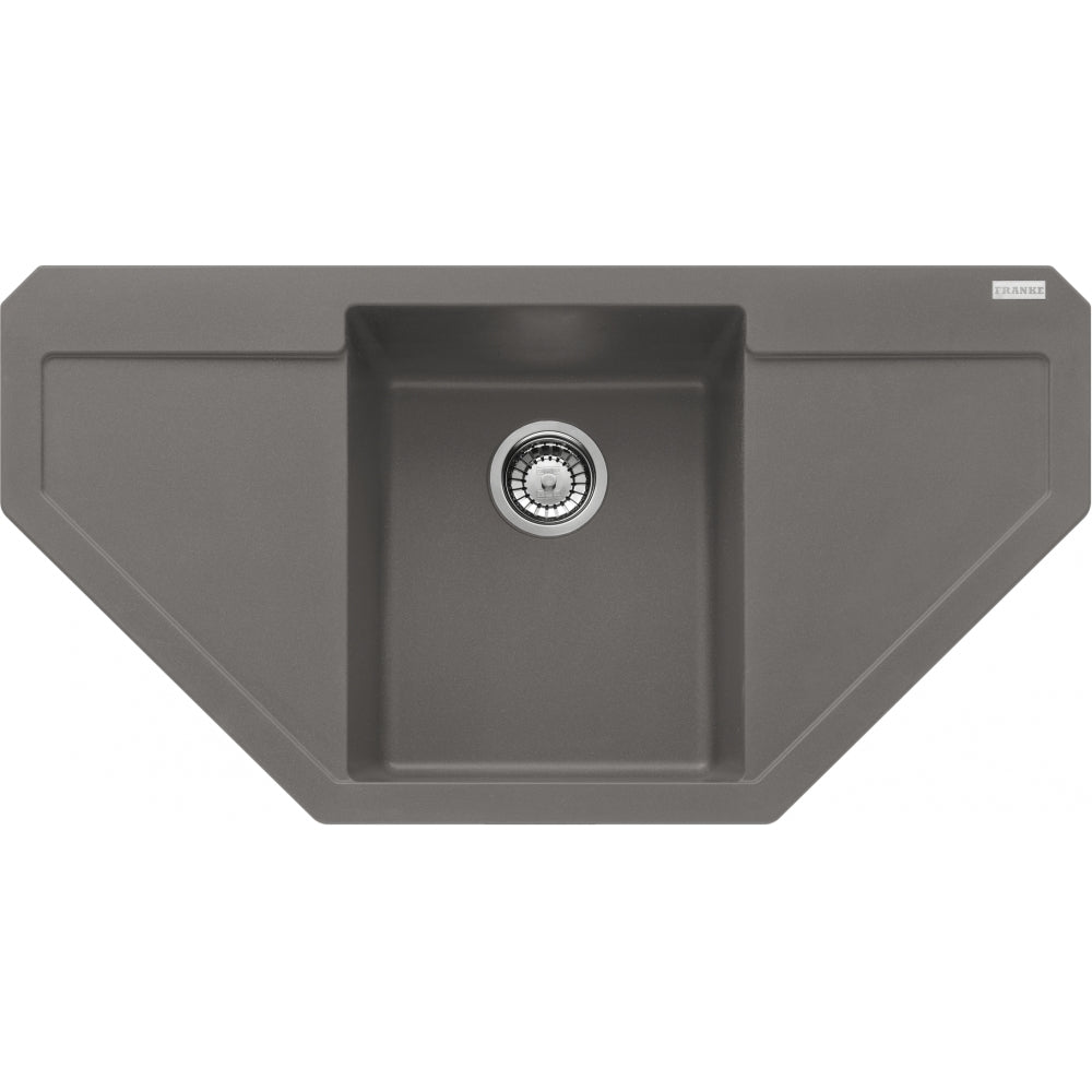 FRANKE Fragranitespüle MRG 612-97 E Steingrau Druckknopf Edelstahl 114.0477.552