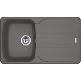 FRANKE Fragranitespüle AZG 611-86 Steingrau Drehknopf Chrom 114.0477.981