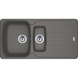 FRANKE Fragranitespüle AZG 651-97 Steingrau Drehknopf Chrom 114.0477.970