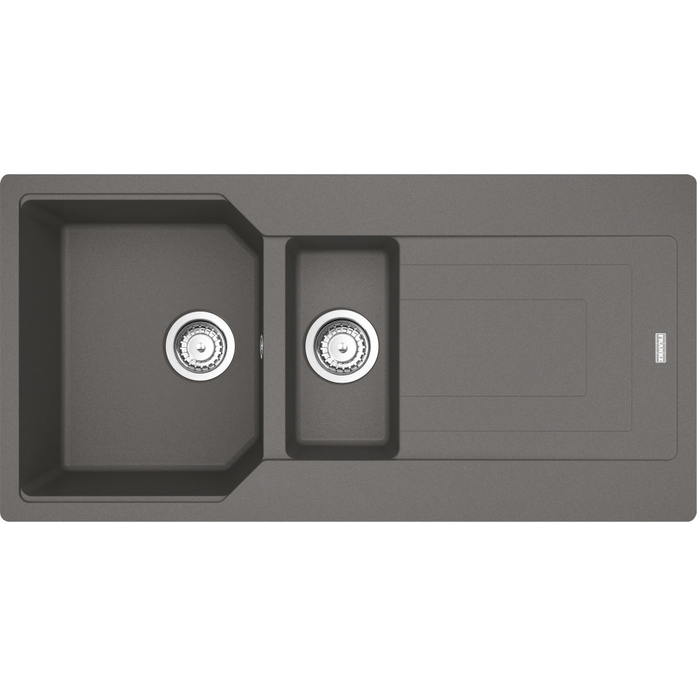 FRANKE Fragranitespüle UBG 651-100 Steingrau Drehknopf  114.0682.533