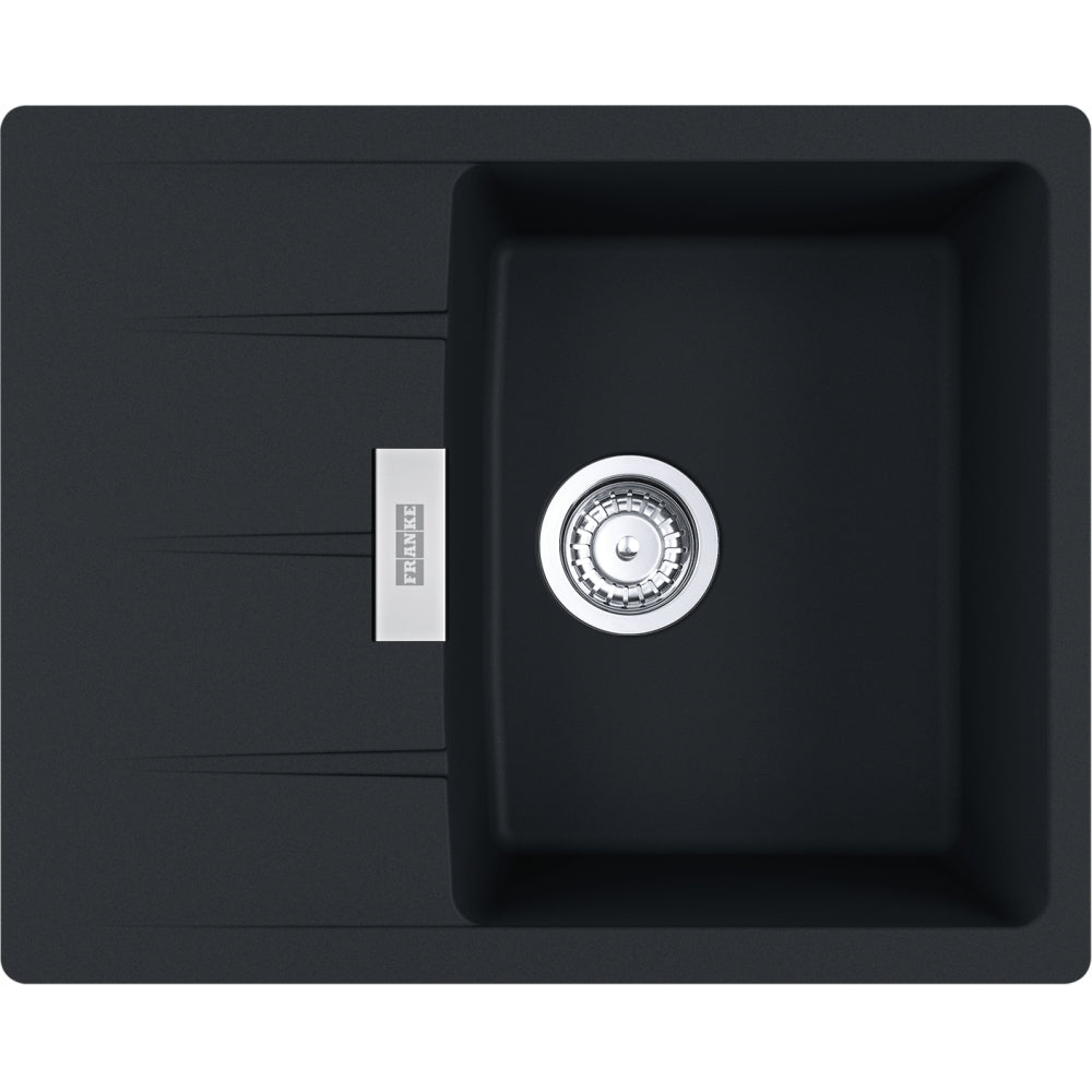 FRANKE Fragranitespüle CNG 611-62 Black Matt Drehknopf Edelstahl 114.0681.428