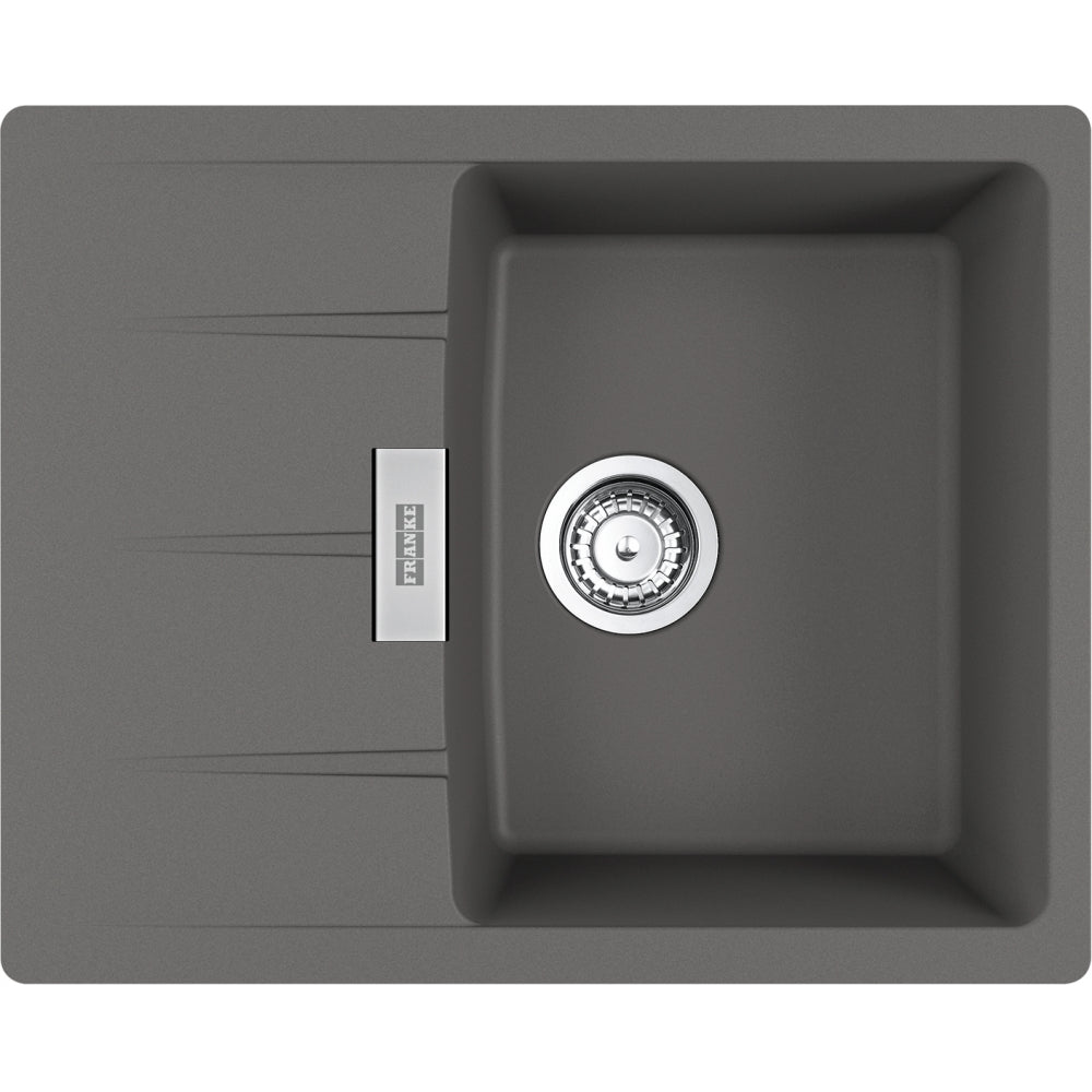 FRANKE Fragranitespüle CNG 611-62 Steingrau Drehknopf Edelstahl 114.0681.427
