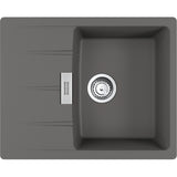 FRANKE Fragranitespüle CNG 611-62 Steingrau Drehknopf Edelstahl 114.0681.427