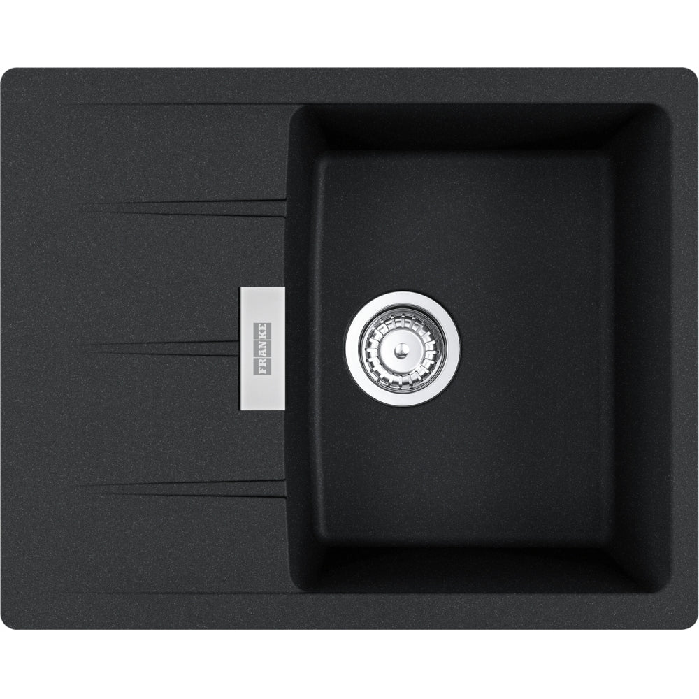 FRANKE Fragranitespüle CNG 611-62 Onyx Drehknopf Edelstahl 114.0681.426
