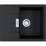 FRANKE Fragranitespüle CNG 611-62 Onyx Drehknopf Edelstahl 114.0681.426