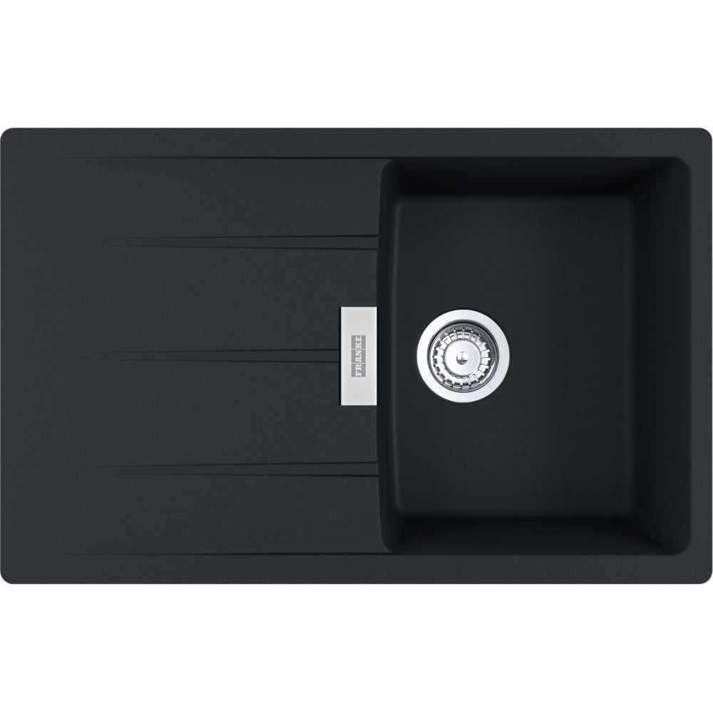 FRANKE Fragranitespüle CNG 611-78 Black Matt Drehknopf Edelstahl 114.0681.584