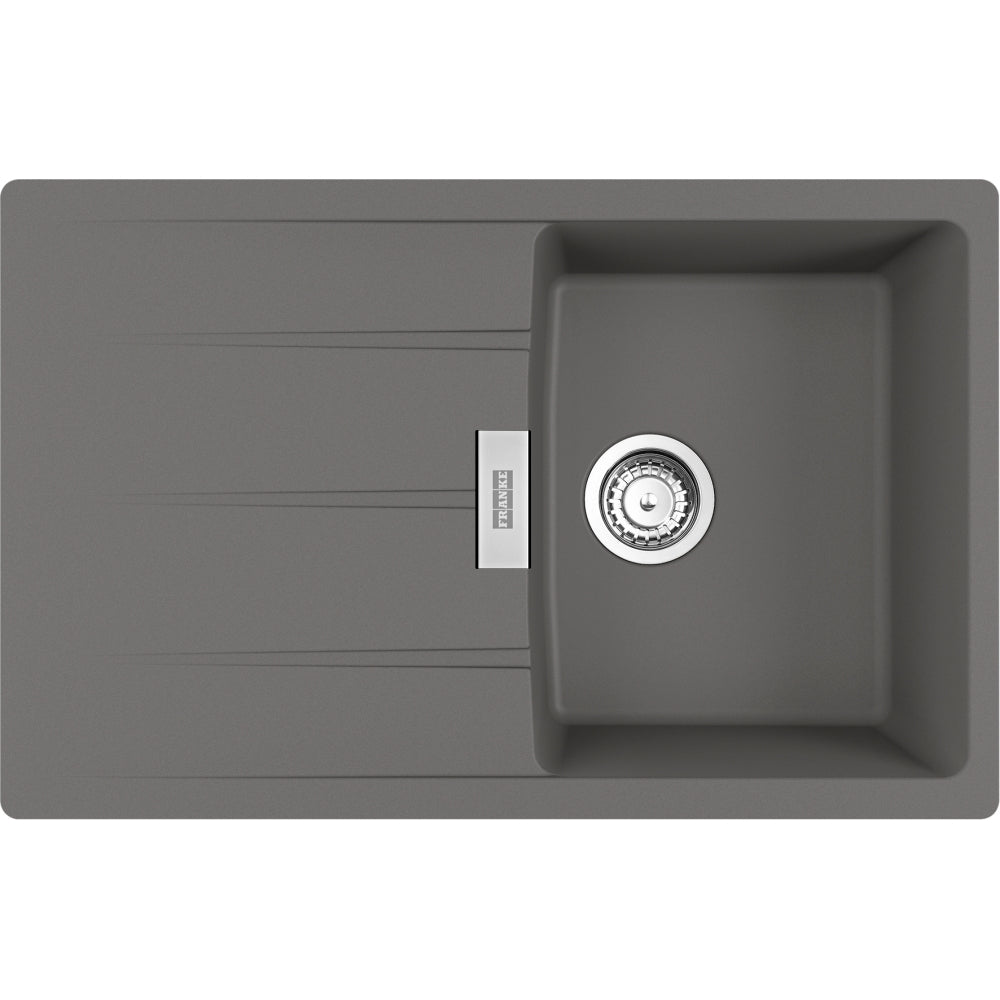 FRANKE Fragranitespüle CNG 611-78 Steingrau Drehknopf Edelstahl 114.0681.583