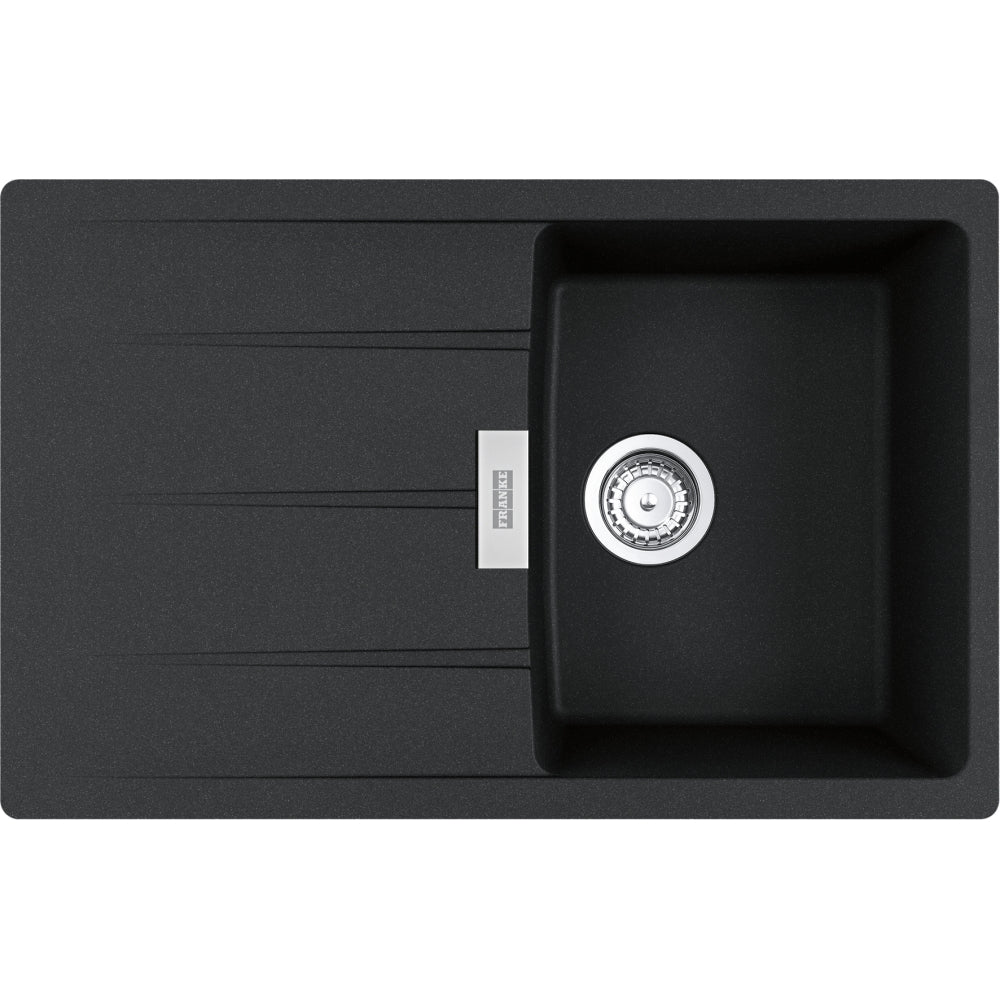 FRANKE Fragranitespüle CNG 611-78 Onyx Drehknopf Edelstahl 114.0681.581