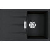 FRANKE Fragranitespüle CNG 611-78 Onyx Drehknopf Edelstahl 114.0681.581