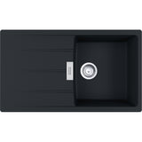 FRANKE Fragranitespüle CNG 611-86 Black Matt Drehknopf Edelstahl 114.0682.460
