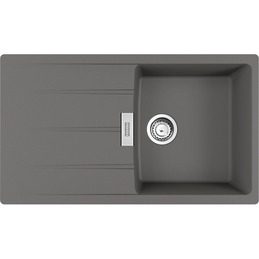 FRANKE Fragranitespüle CNG 611-86 Steingrau Drehknopf Edelstahl 114.0682.459