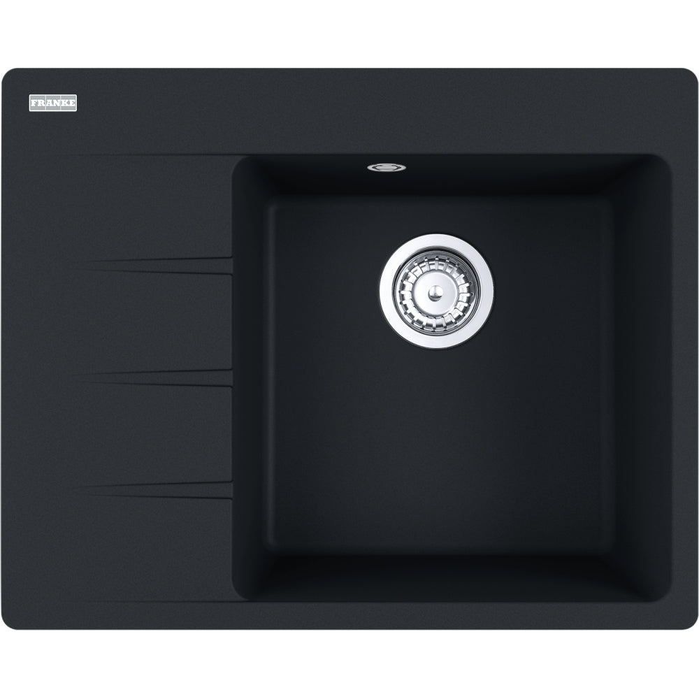 FRANKE Fragranitespüle CNG 611-62 A  Black Matt Drehknopf Edelstahl 114.0627.618