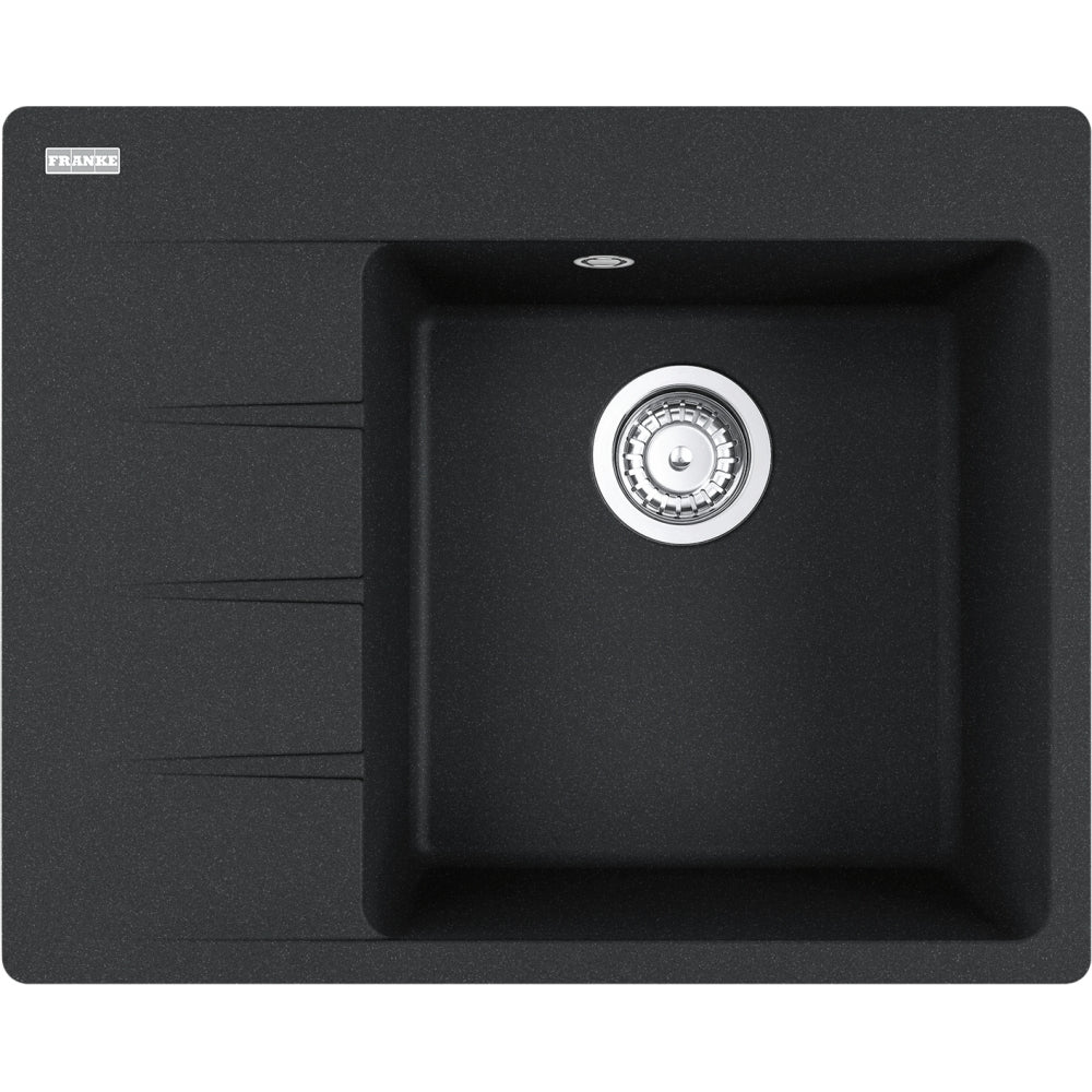 FRANKE Fragranitespüle CNG 611-62 A Onyx Drehknopf Edelstahl 114.0627.655