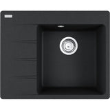 FRANKE Fragranitespüle CNG 611-62 A Onyx Drehknopf Edelstahl 114.0627.655