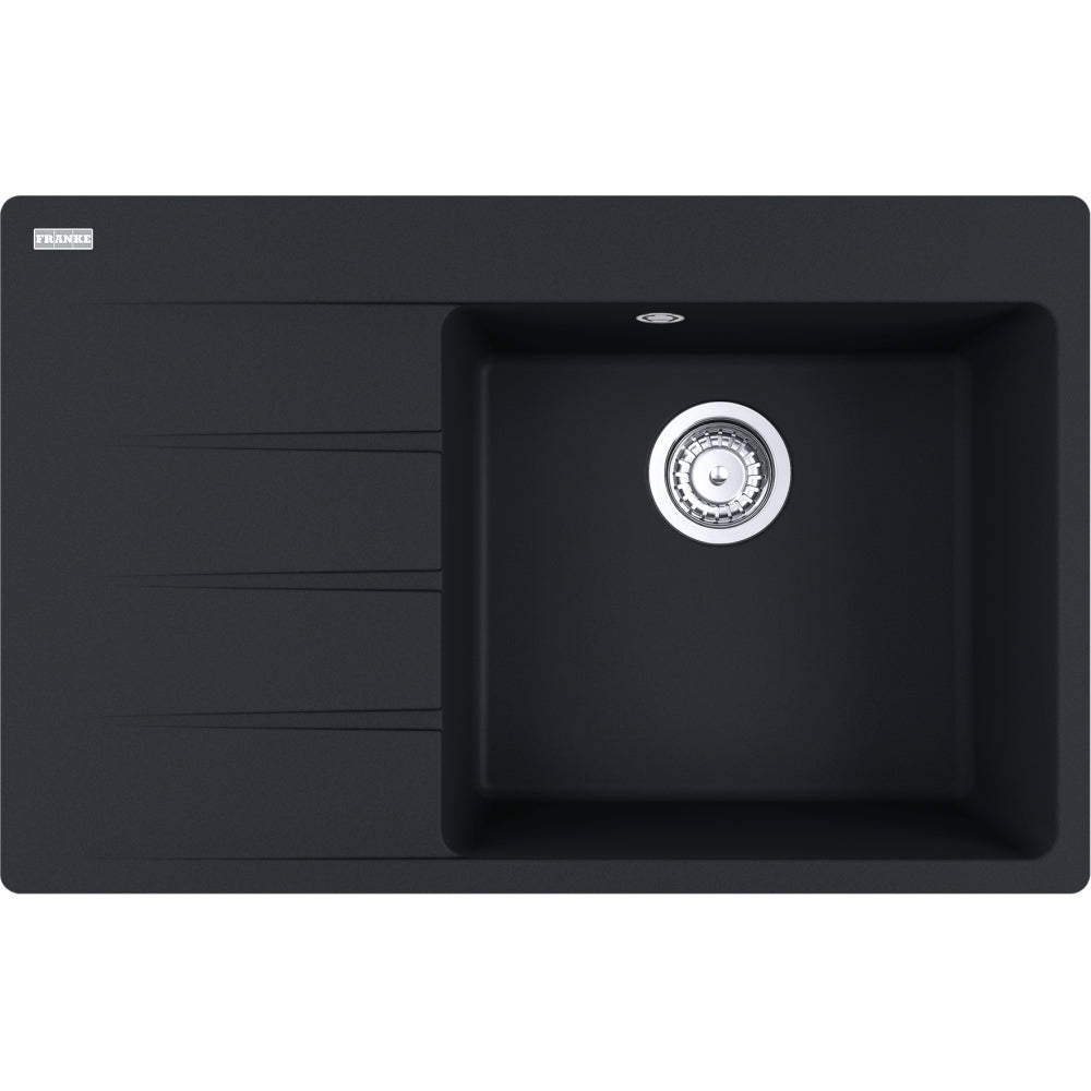 FRANKE Fragranitespüle CNG 611-78 A Black Matt Drehknopf Edelstahl 114.0627.620