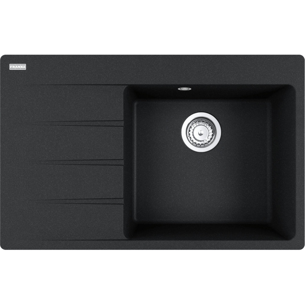 FRANKE Fragranitespüle CNG 611-78 A Onyx Drehknopf Edelstahl 114.0627.657