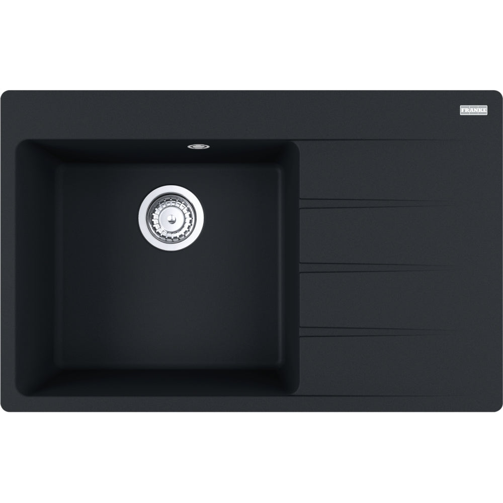 FRANKE Fragranitespüle CNG 611-78 A Black Matt Drehknopf Edelstahl 114.0627.651