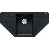 FRANKE Fragranitespüle MRG 612-97 E BlackMatt Druckknopf Edelstahl 114.0627.371