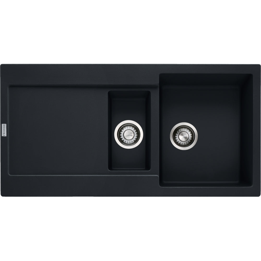 FRANKE Fragranitespüle MRG 651-97 BlackMatt Druckknopf Edelstahl 114.0627.285