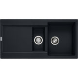 FRANKE Fragranitespüle MRG 651-97 BlackMatt Druckknopf Edelstahl 114.0627.285