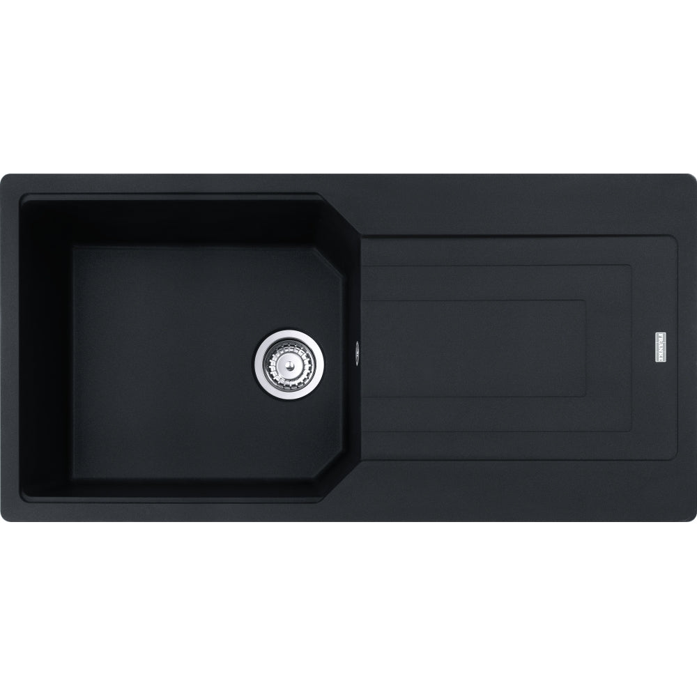 FRANKE Fragranitespüle UBG 611-100 Black Matt Drehknopf 114.0682.733