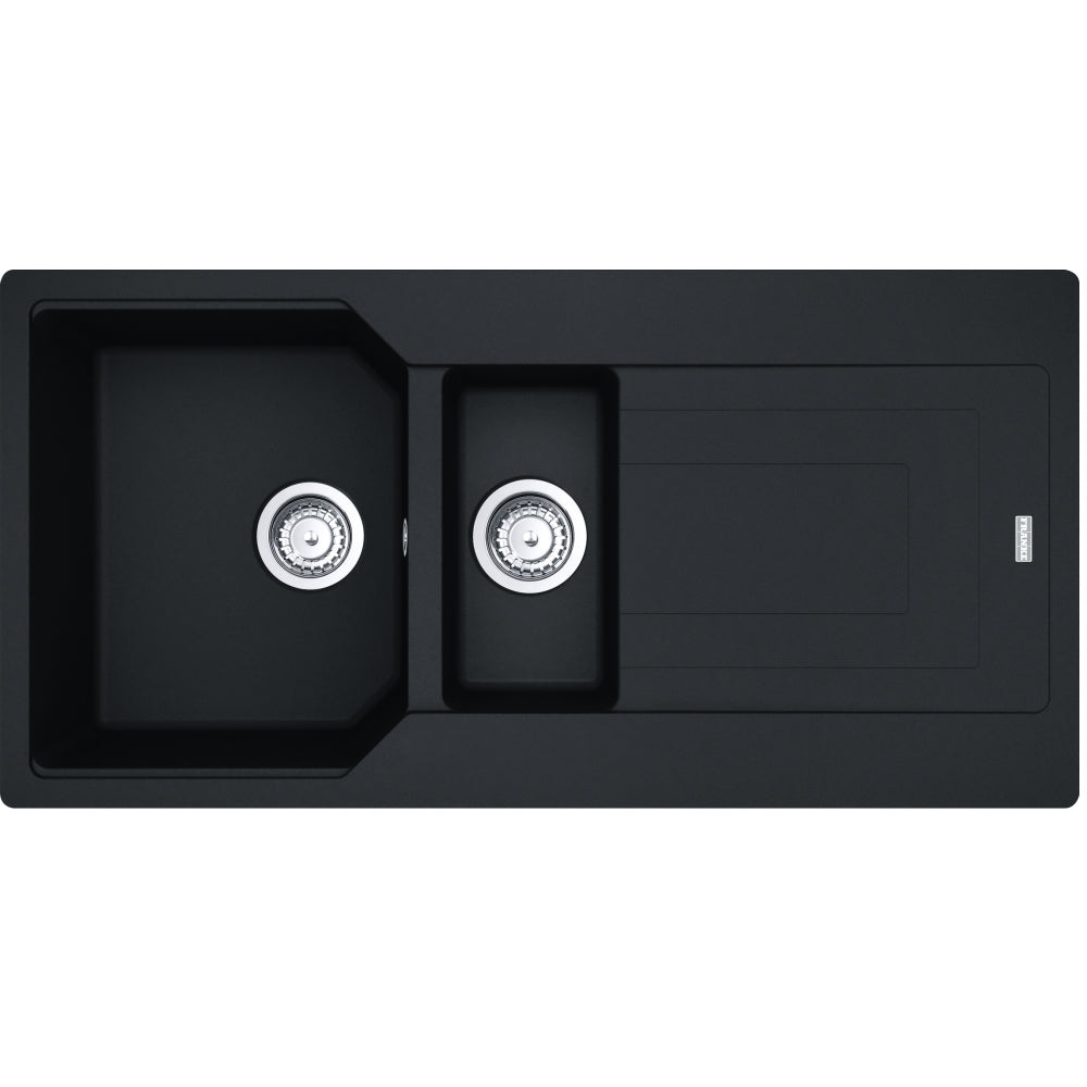 FRANKE Fragranitespüle UBG 251-100 Black Matt Drehknopf 135.0729.509