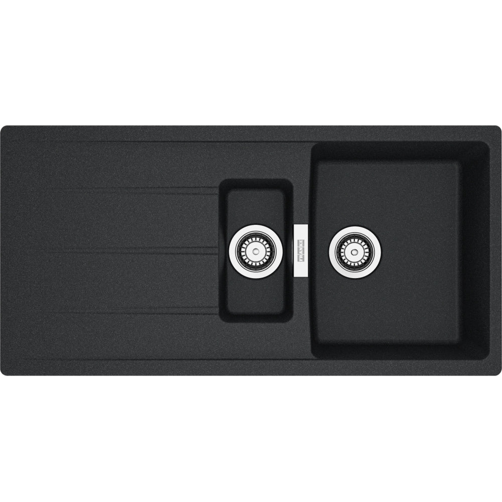 FRANKE Fragranitespüle CNG 651-100 Onyx Drehknopf Edelstahl 114.0708.254