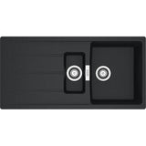 FRANKE Fragranitespüle CNG 651-100 Onyx Drehknopf Edelstahl 114.0708.254