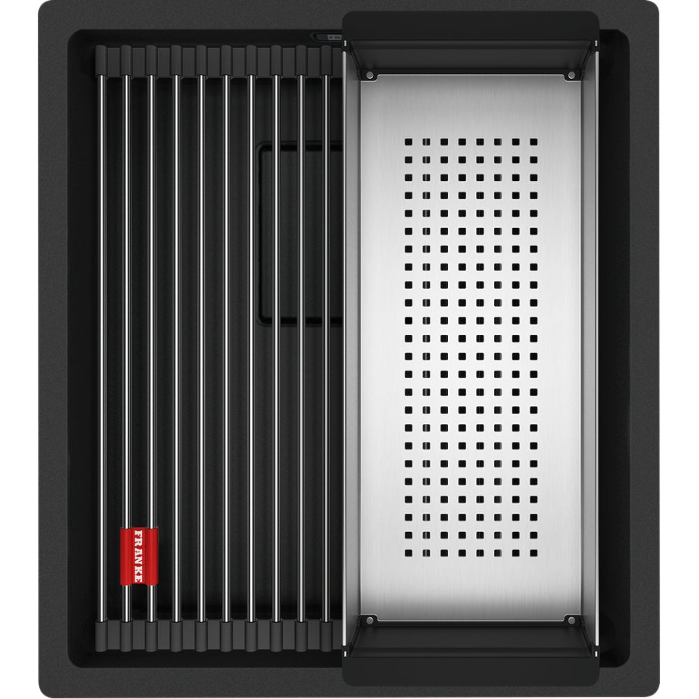 FRANKE Becken KNG 110-37 Matt Black C Collection Drehknopf + Zubehör 125.0747.719