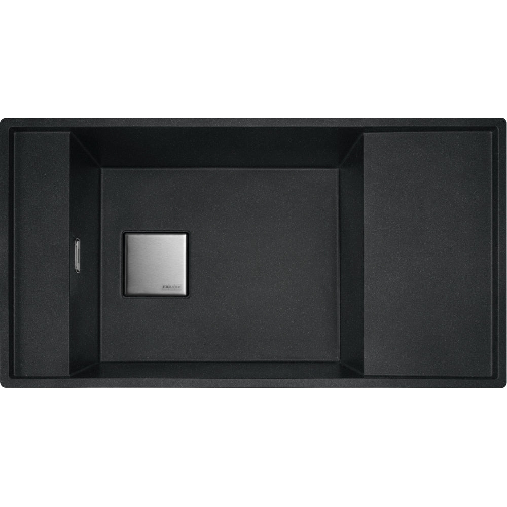 FRANKE Fragranitespüle FSG 611-88 Onyx Druckknopf Edelstahl 114.0593.108