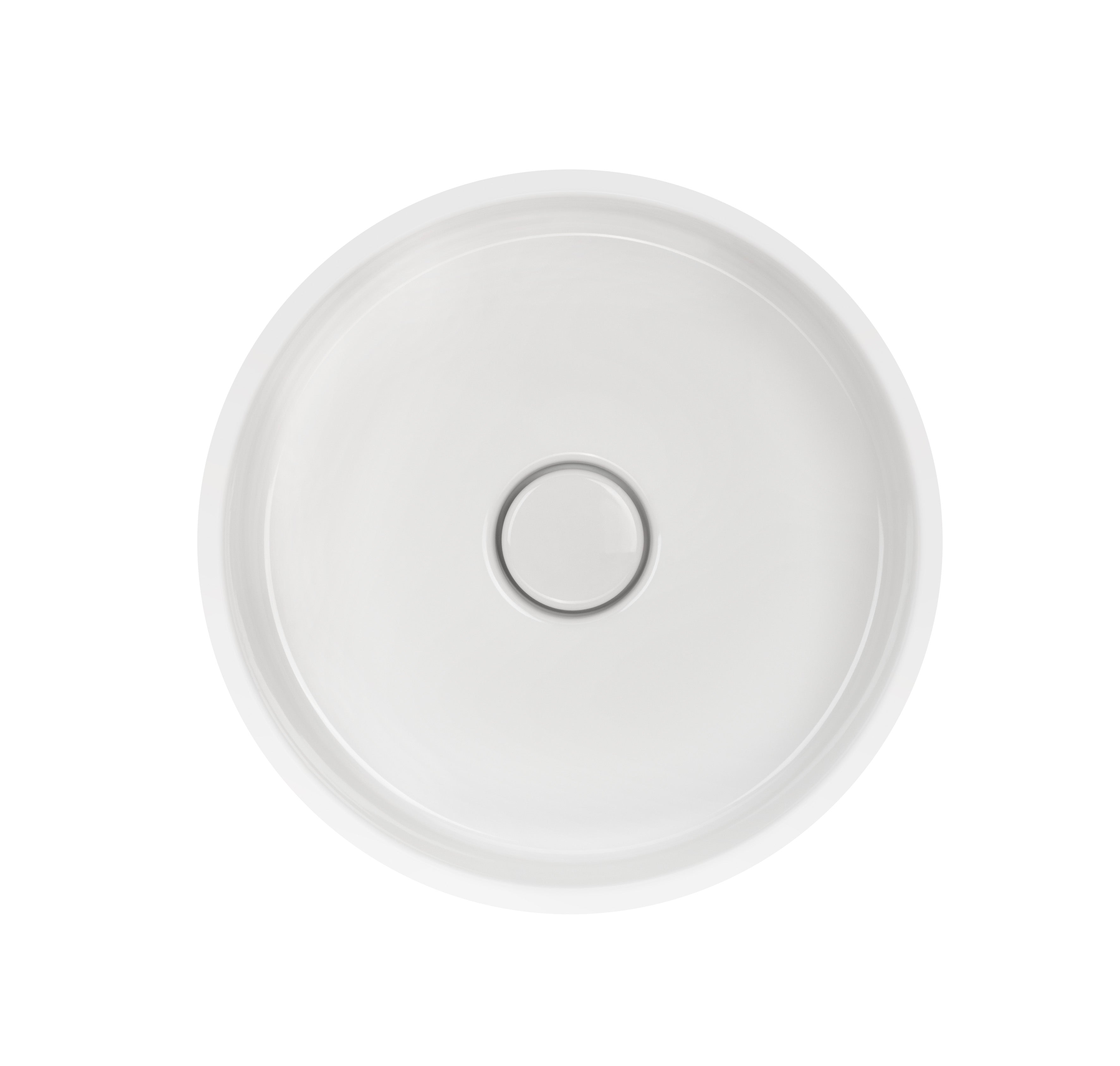 SYSTEMCERAM Einbauspüle Patera 40 U/g Grönland 12 inkl. Excenterbetätigung, für 50 cm Schrankbreite, mit geschliffener Oberseite, inkl. Ablauf mit keramischer Abdeckung und Geberit Clou- Überlaufsystem, verschließbar Unterbau keine Beckenlage 34200212
