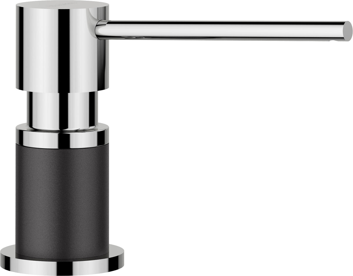 BLANCO LATO Spülmittelspender SILGRANIT-Look zweifarbig silgranitschwarz/chrom 526177